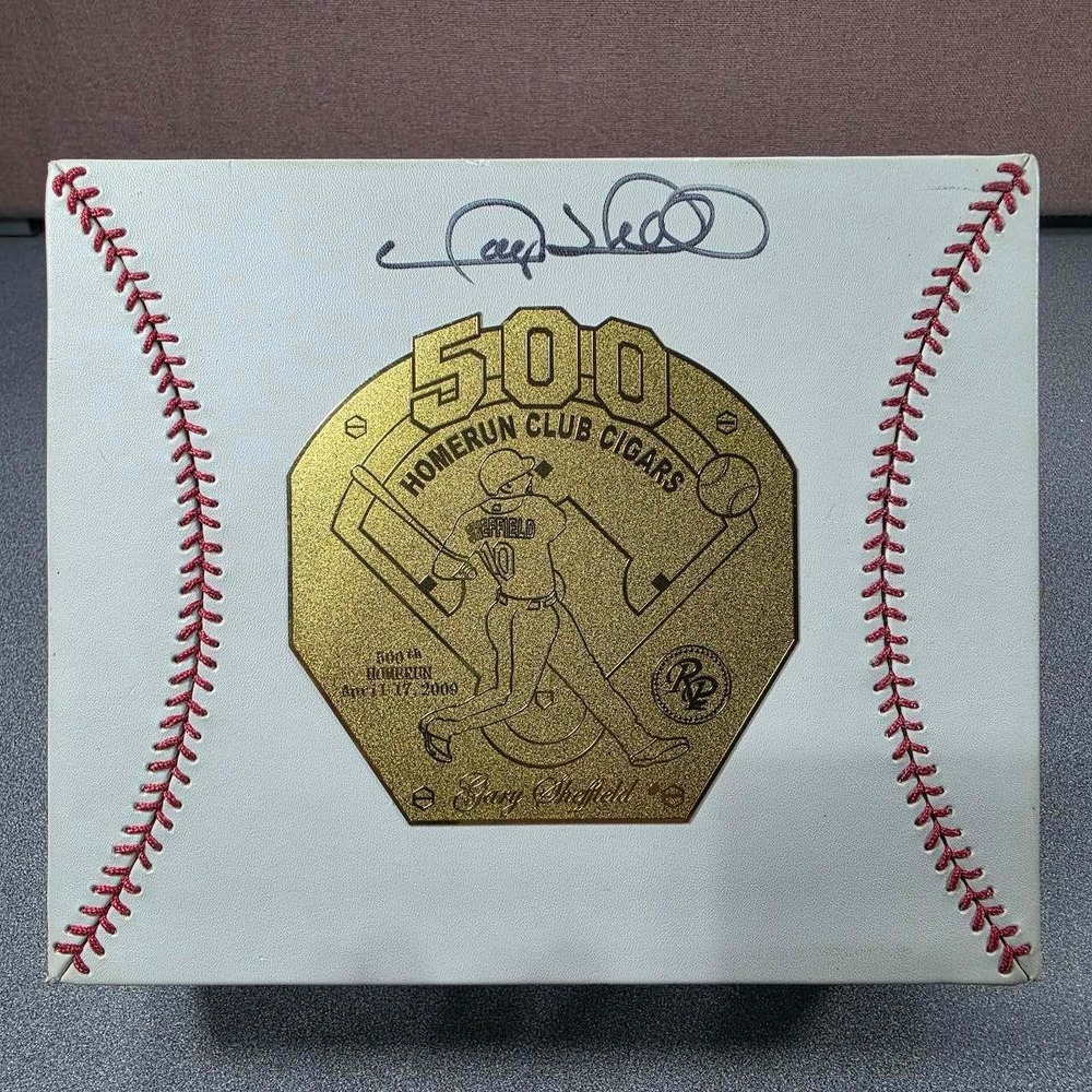 Rocky Patel Gary Sheffield Autographed 500 Home Run Club Cigar Box Baseball